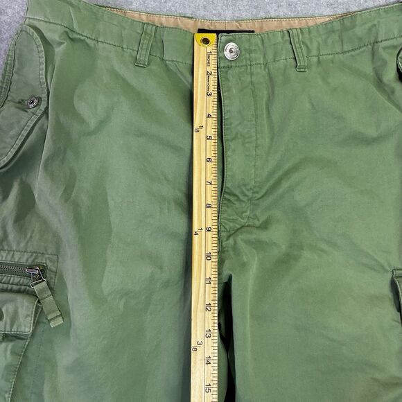 Tommy Hilfiger Cargo Shorts Mens 35 Green Cotton Utility Pockets Y2K 2000s - Picture 4 of 10